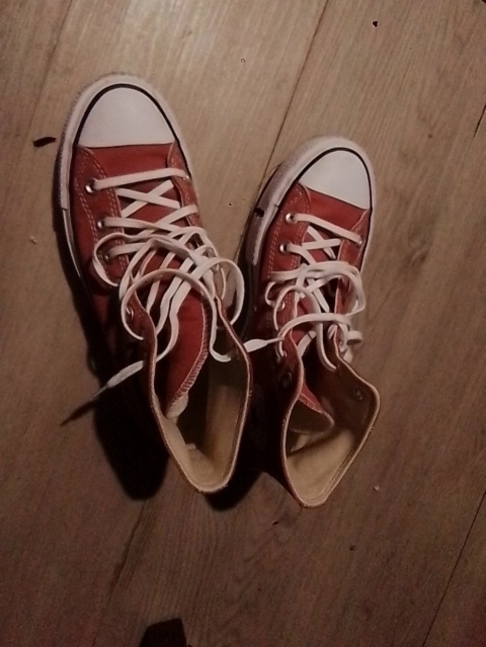 Converse Kids High-Top Sneakers in Rust Orange with White